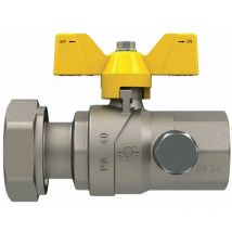 Valvola Gas Diritta Femmina 1' Con Girello 11/4' e Presa Pressione - FIV