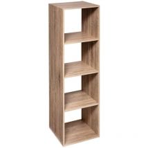 5five Simply Smart - tagère colonne 4 cases mix n modul effet chêne naturel - 5five