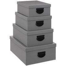 4 boîtes effet jute gris - 5 Five