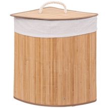 Panier à linge d angle bambou 48l - 5five