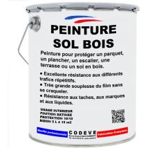Peinture Sol Bois - 4x5 L - Codeve Bois - RAL 6011 - Vert réséda - Pour La Protection De Votre Parquet, Escalier, Terrasse Ou Sol En Bois.