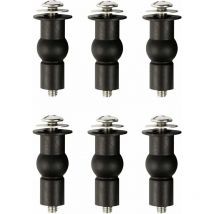 Ahlsen - Fixation Abattant wc Vis, wc Siège Charnière, Fixations wc Siège de Boulons à Expansion en Caoutchouc, 6 pièces Noir