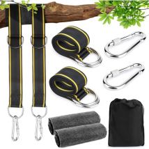 Jalleria - Fixation de balançoire, kit de fixation pour hamac, fauteuil suspendu, balançoire, arbre de fixation avec 2 coussins de protection pour