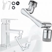 Régulateur de Jet de Robinet Rotatif à 1080° - Économie d'Eau - Buse de Mélange 2 Jets - Fixation Aérateur