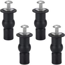 Ersandy - Fixation de Siège de Toilette Charnière de Siège de Toilette Fixation Abattant wc Vis Pour Les Sièges de Toilette Généraux 4 Pièces Noir
