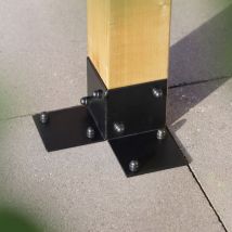 Wovar - Fixation de sol pour pergola noir - Pour poteaux 20 x 20 cm - Par pièce