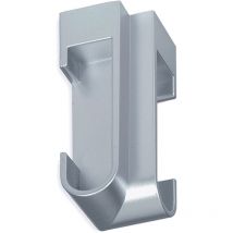 Support d'angle de tringle ovale argenté - Support de fixation au plafond d'angle pour tringle de placard ovale