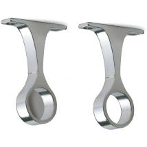 Support Latéral Plafond 20M Chrome - Support de fixation plafond central ou latéral nickelé pour barres rondes