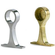 Support Barre Intermédiaire 20Mm Laiton - Support central ou latéral doré pour fixation plafond pour barres rondes