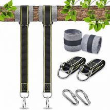 Fixation Hamac Sangle Balancoire Fixation pour Fauteuil Suspendu Corde Balancoire Exterieur Accessoire Mousquetons de Sécurité Balancoire Sangle