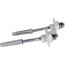 2 fixations lavabo paroi pleine rondelle excentr. 10x120