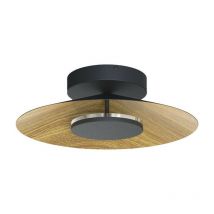 Inspired Mantra Orion Plafonnier Rond 40cm, LED 20W, 3000K, 1400lm, Bois/Noir, Garantie 3 ans