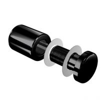 Fixation noire enseigne murale vissée - Entretoise murale noire vissée FIX-VN2 ø 18 mm / l 22 mm