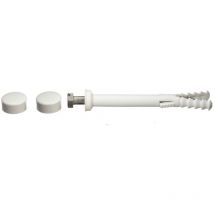 Novipro - fixation - wc et bidet - vis tête hexagonale laiton 6 x 80 - cheville longue - cabochons blancs et chromés nov92588