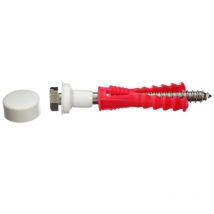 Novipro - fixation - wc et bidet - vis tête hexagonale laiton 6 x 80 - cheville rc - cabochons blancs nov92578