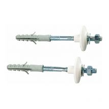 Fixation sanitaire - Vis 90 mm - écrou et goujon acier - Sachet de 2 - Bol-fixations