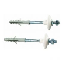 Fixation sanitaire - Vis 100 mm - écrou et goujon acier - Sachet de 2 - Bol-fixations