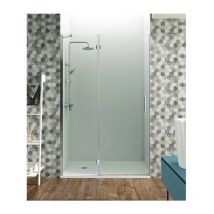 Fixe + porte de douche pliante glass combi c Cotes (min-max) 97-100 cm fixe 50 cm + Porte 50 cm