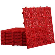 11x Bodenfliese 1 m², Terrassenfliese Werkstattboden Rot