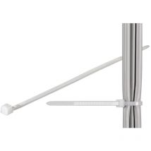 Fixpoint - Kabelbinder, wetterfester Nylon, 3,5 mm breit und 365 mm lang, transparent-weiß.