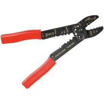 Fixpoint - Crimpzange für isolierte und unisolierte Kabelschuhe, Multifunktions-Zange zum Crimpen, Schneiden und Abisolieren von Kabeln sowie Kürzen