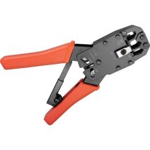 Fixpoint - Crimpzange für Modularstecker, kompakte Ausführung, zum Crimpen von 4-, 6-, 8- und 10-poligen Westernsteckern vom Typ RJ10, RJ11, RJ12 und