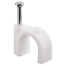 Kabelschelle 12 mm, weiß, Befestigung für Kabel mit Durchmesser bis 12 mm. Durchmesser 12 mm