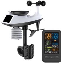 FJ3395TY Station météo, détection de la température, de l'humidité, de la vitesse du vent et des précipitations, pression de l'air, horloge de