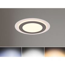 Trio Leuchten - Flache led Deckenleuchte morgan Silber Fernbedienung dimmbar, ø 45cm