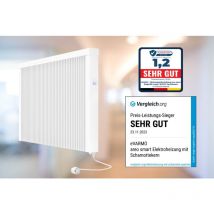 Evarmo - Elektroheizung areo smart Flächenspeicherheizung 1950 Watt - digitales Thermostat mit LCD-Display - Option zur Appsteuerung von