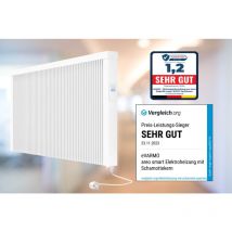 Evarmo - Elektroheizung areo smart Flächenspeicherheizung 2600 Watt - digitales Thermostat mit LCD-Display - Option zur Appsteuerung von