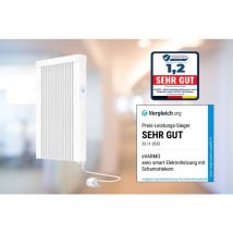 Evarmo - Elektroheizung areo smart Flächenspeicherheizung 650 Watt - digitales Thermostat mit LCD-Display - Option zur Appsteuerung von