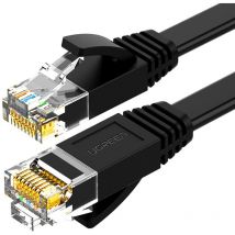 Flaches Netzwerk-Patchkabel RJ45 lan Ethernet Cat. 6 2m schwarz
