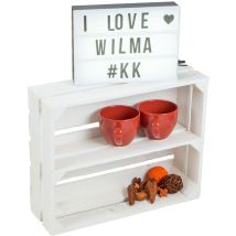 Obstkistenregal Wilma – Weiß – 50 x 40 x 16 cm – Wandmontage – Ablagekiste für Küche, Gewürzregal
