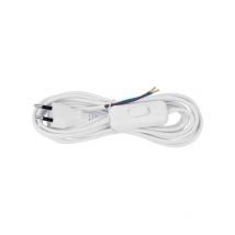 Flachkabel Int. + Stecker Weiß 2m - Weiß, Electrobilsa