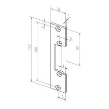 Effeff - Flachschließblech 106 Stahl verzinkt käntig Breite 24 x Länge 110 mm din links / rechts