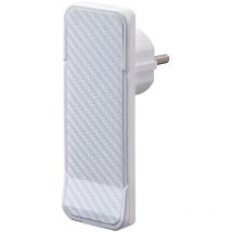 NVB 104877 Schutzkontakt-Flachstecker 230 V Weiß, Carbon IP20