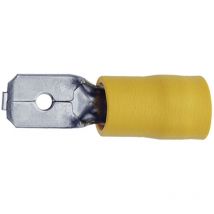 850 Flachstecker Steckbreite: 6.3 mm Steckdicke: 0.8 mm 180 ° Teilisoliert Gelb 1 St. - Klauke