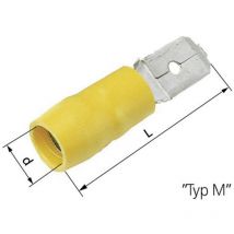 Lapp 63103040 Spina piatta Larghezza spina: 6.3 mm Spessore spina: 0.8 mm 180 ° Parzialmente isolato Giallo 50 pz.