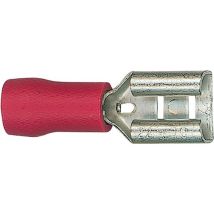Flachsteckhülse Halbisoliert 100 Stück, Farbe Rot - Bis 1,5 Mm², 2,8 X 0,8 Mm