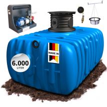 Flachtank-Paket 6000 Liter – Regenwassernutzung – Modularer Tank – 2x 3000 Liter Module – 35 m Förderhöhe – 3600 L/h Pumpenleistung