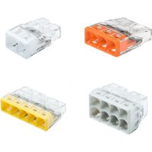 Flacone da 100 mini morsetti di connessione automatica 2, 3, 5 e 8 fili S2273 Wago