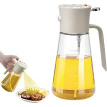 Jusch - Flacon Pulvérisateur d'huile 600 ml,Distributeur d'huile d'olive en verre 2 en 1,Vaporisateur d'olive Bouteille,Vaporisateur d'huile et de