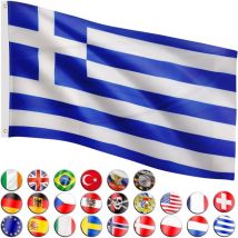 Flagmaster - Bandiera, 30 bandiere diverse tra cui scegliere, dimensioni 120 cm x 80 cm, Grecia