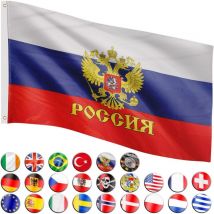 Flagmaster - Bandiera, 30 bandiere diverse tra cui scegliere, dimensioni 120 cm x 80 cm, Russia