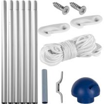 Flagmaster - Mástil de Bandera - Portátil, de Aluminio, 6,50 m, Resistente, con Altura Regulable en 5 Posiciones, Toma de Tierra - Astas de Bandera,