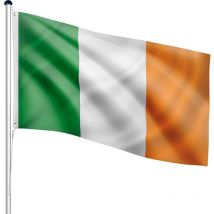Flagmaster - Mástil de Bandera - de Irlanda, Portátil, de 6,50 m, Altura Regulable en 5 Posiciones, con Toma de Tierra, de Aluminio - Astas de