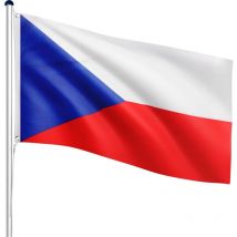 Flagmaster - Mástil de Bandera - de República Checa, Portátil, 6,50m, Altura Regulable en 5 Posiciones, con Toma de Tierra, de Aluminio - Astas de