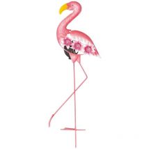 Flamant rose solaire 3 led blanches