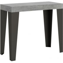 Ausziehbare Konsole 90x40/196 cm Flame Small Cement Anthrazitrahmen